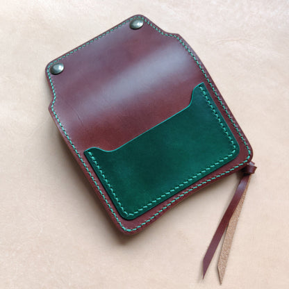 Short Trucker Wallet With A Ring For Chain Or Lanyard, EDC Wallet For Rider, Biker or Trucker