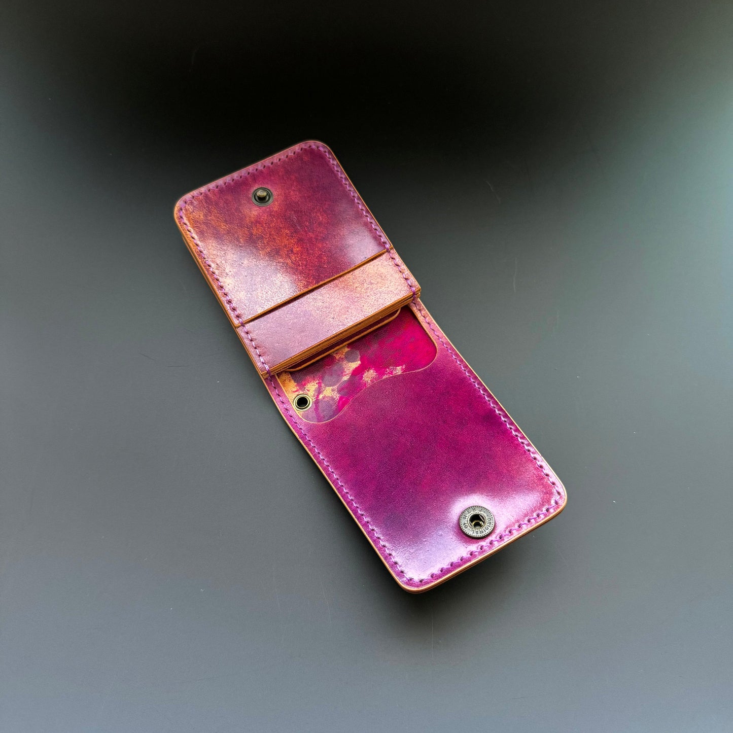 Rocado Shell Cordovan Leather vertical minimalist bifold EDC wallet