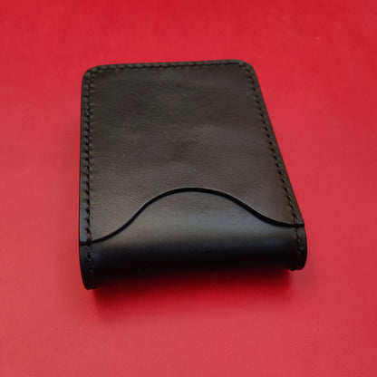 Leather vertical minimalist bifold EDC wallet