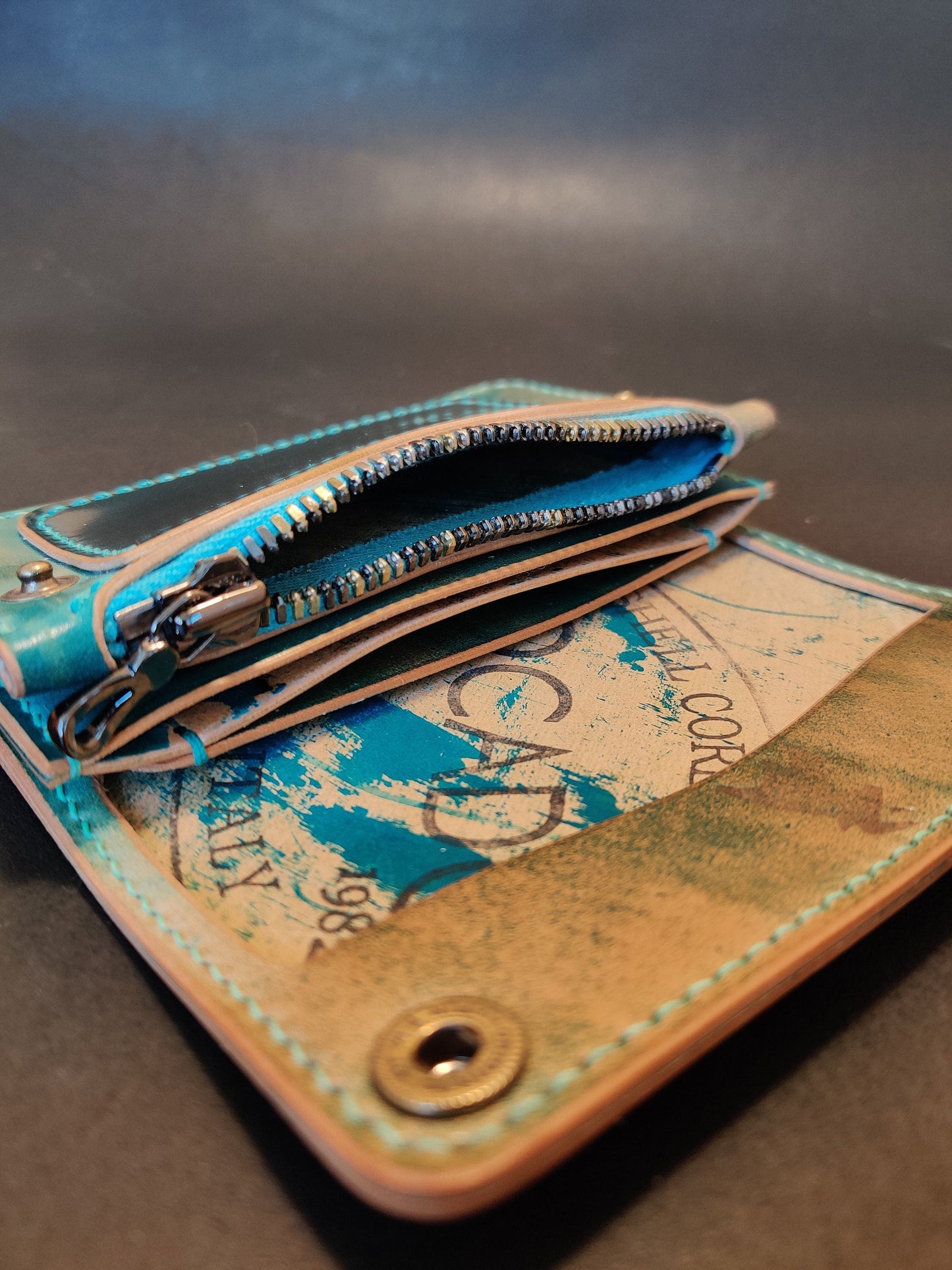 Rocado Shell Cordovan Mini Trucker Wallet, Luxury Compact Wallet