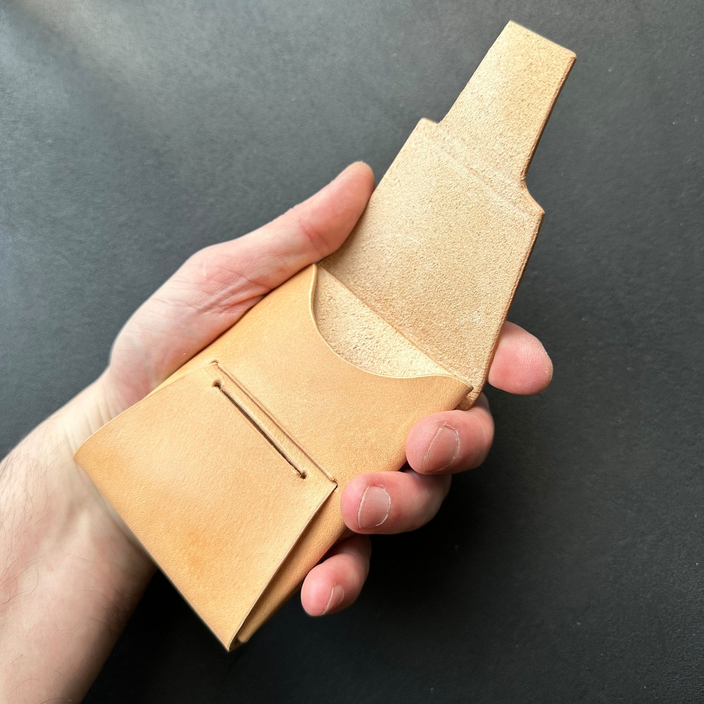 Stitchless Leather Cards Wallet, Origami Minimalist Wallet, EDC Card Holder Case