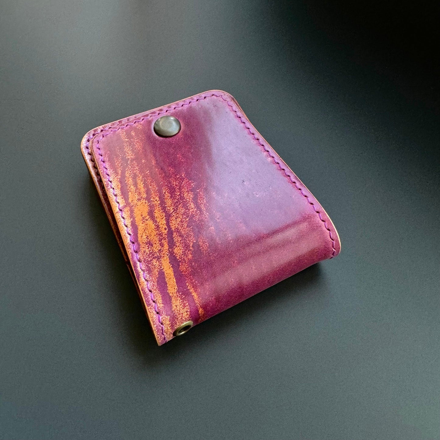 Rocado Shell Cordovan Leather vertical minimalist bifold EDC wallet