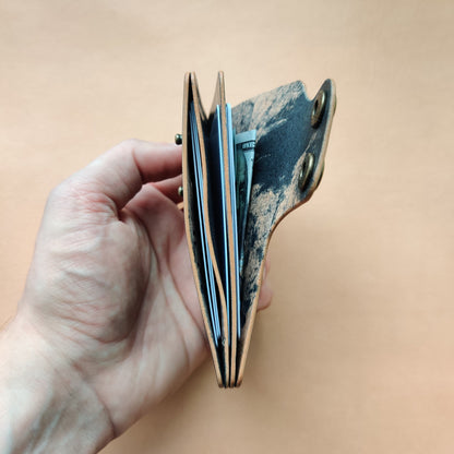 Rocado Shell Cordovan Leather Card Holder, Pocket Mini Wallet, Minimalist Card Holder Case