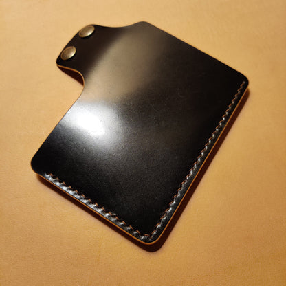 Rocado Shell Cordovan Leather Card Holder, Pocket Mini Wallet, Minimalist Card Holder Case