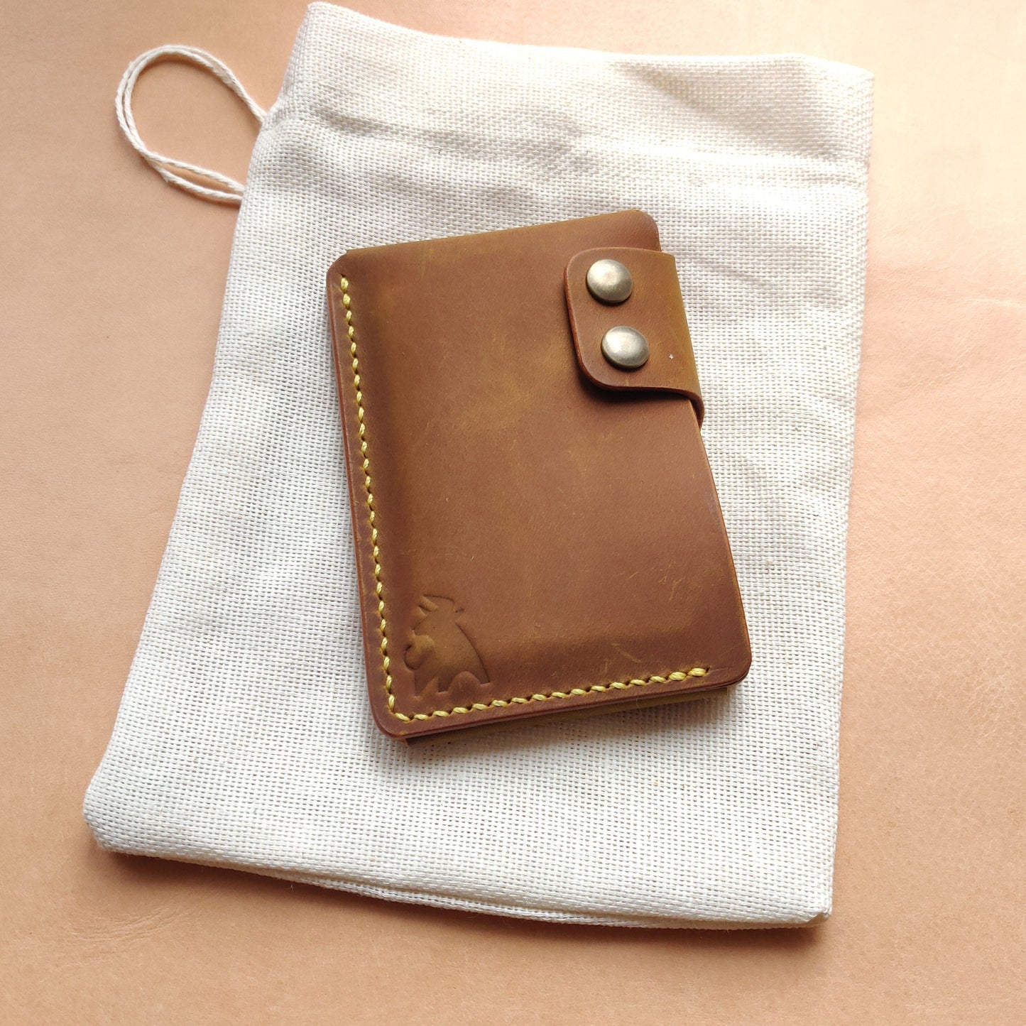 Leather Card Holder, Distressed Leather Pocket Mini Wallet, Minimalist Card Holder Case