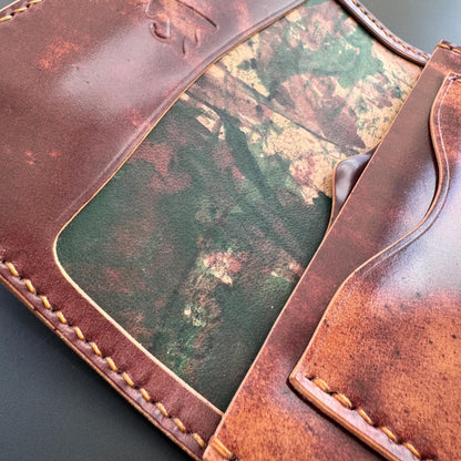 Rocado Shell Cordovan Mini Trucker Wallet, Luxury Compact Wallet