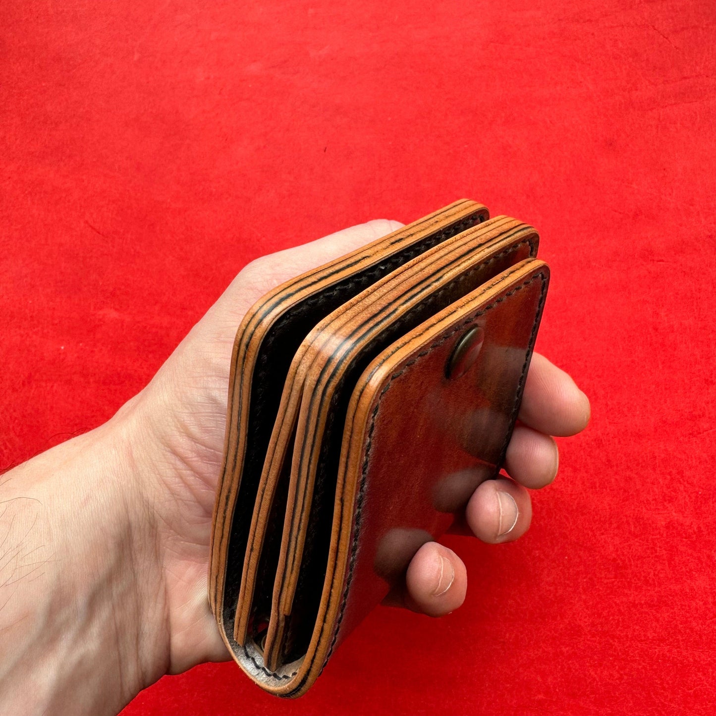 Rocado Shell Cordovan Leather vertical minimalist bifold EDC wallet