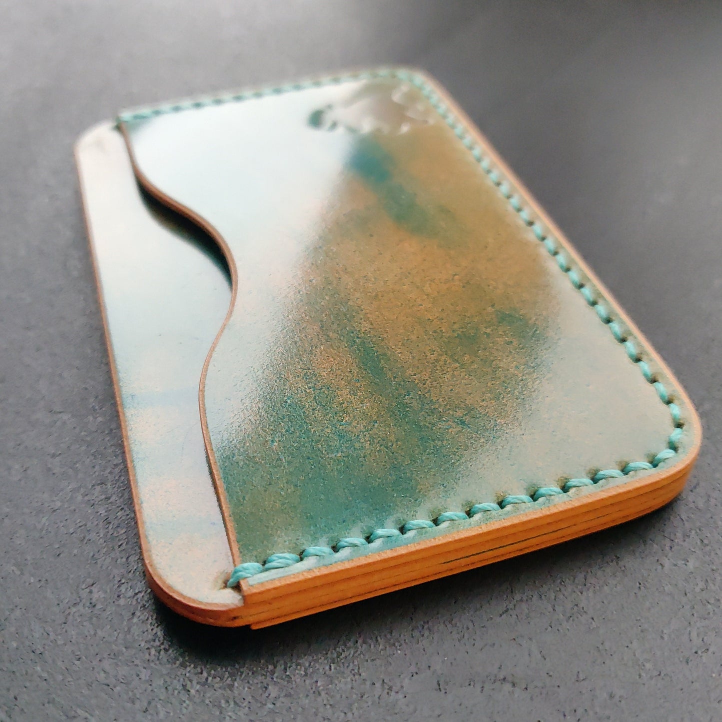 Shell Cordovan Wallet, Horizontal Leather Card Wallet, Minimalist Slim Luxury Wallet