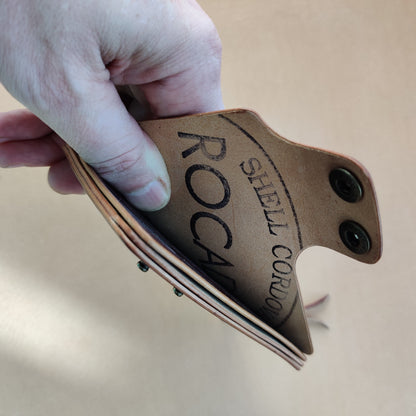 Rocado Shell Cordovan Leather Card Holder With A Ring For Chain Or Lanyard, Pocket Mini Wallet, Minimalist Card Holder Case