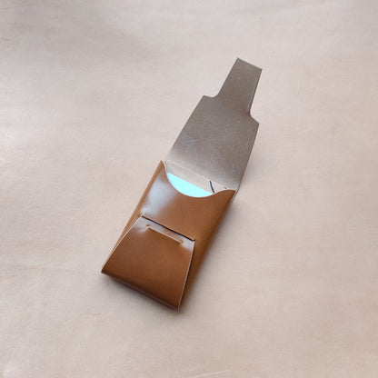 Rocado Shell Cordovan Stitchless Leather Mini Cards Wallet, Origami Minimalist Wallet, EDC Card Holder Case