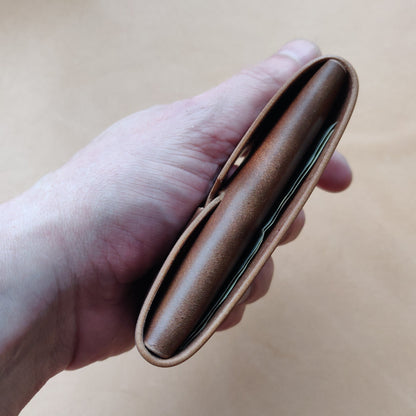 Rocado Shell Cordovan Leather Cards Wallet, Origami Minimalist Wallet, EDC Card Holder Case