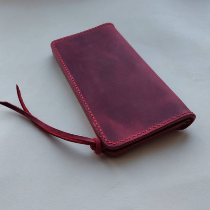 Long Trucker Wallet With A Ring For Chain Or Lanyard , Handmade Wallet For Rider, Biker or Trucker