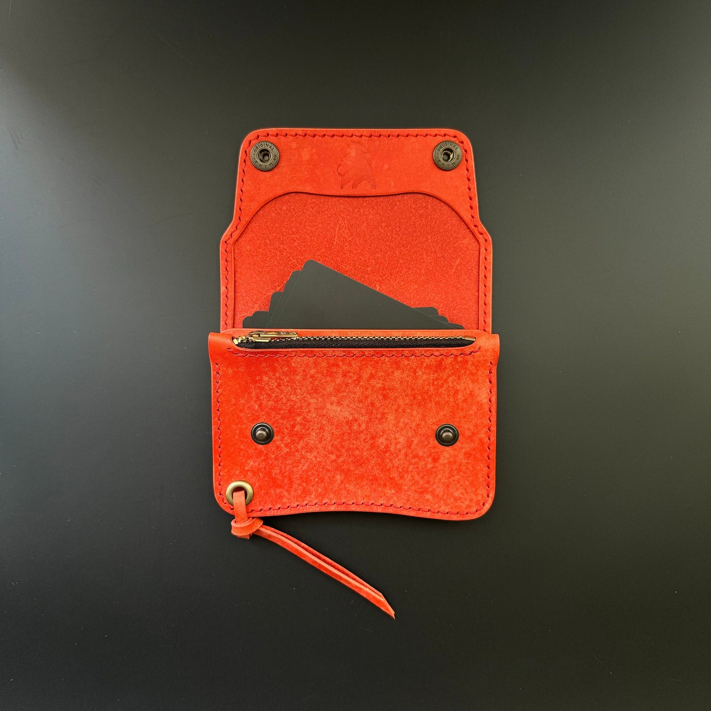 Short Trucker Wallet With A Ring For Chain or Lanyard, Stylish Wallet For Rider, Biker or Trucker