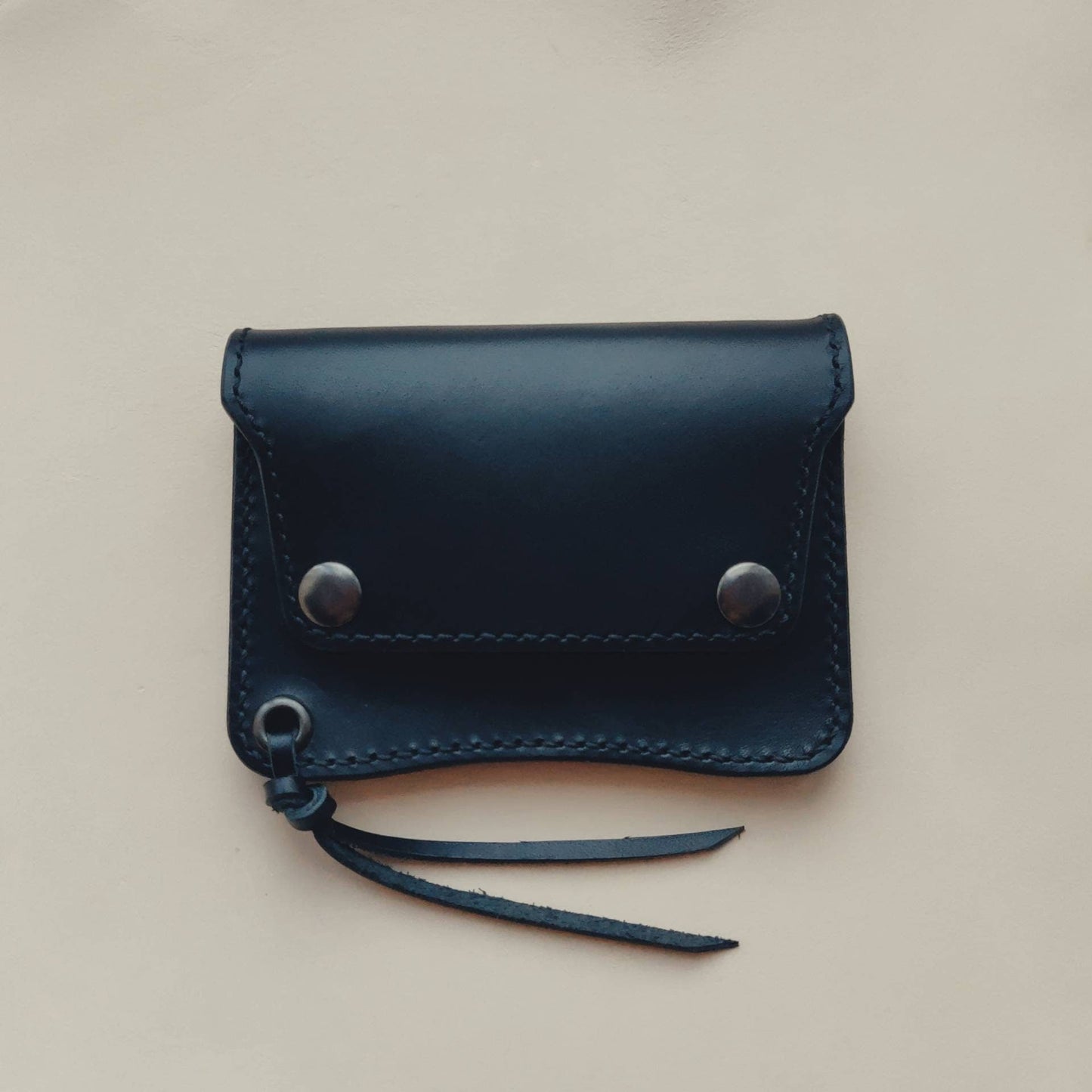 Short Trucker Wallet With A Ring For Chain Or Lanyard, Veg Tan Wallet, Stylish Wallet For Rider, Biker or Trucker