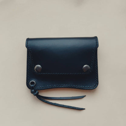 Short Trucker Wallet With A Ring For Chain Or Lanyard, Veg Tan Wallet, Stylish Wallet For Rider, Biker or Trucker