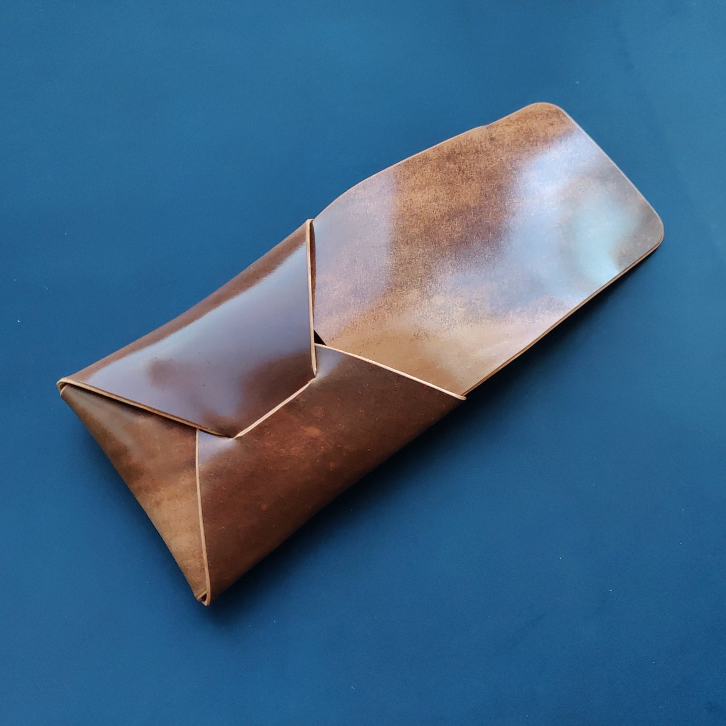 Stitchless Shell Cordovan Leather Cards Wallet, Origami Minimalist Wallet, EDC Card Holder Case