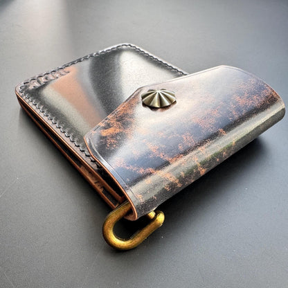 Rocado Shell Cordovan EDC Slim Pocket Wallet with Concho Snap