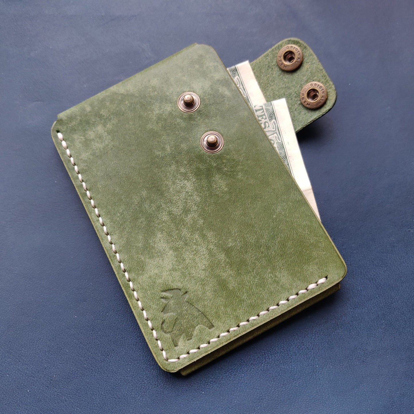 Leather Card Holder, Vegetable Tanned Pocket Mini Wallet, Minimalist Card Holder Case