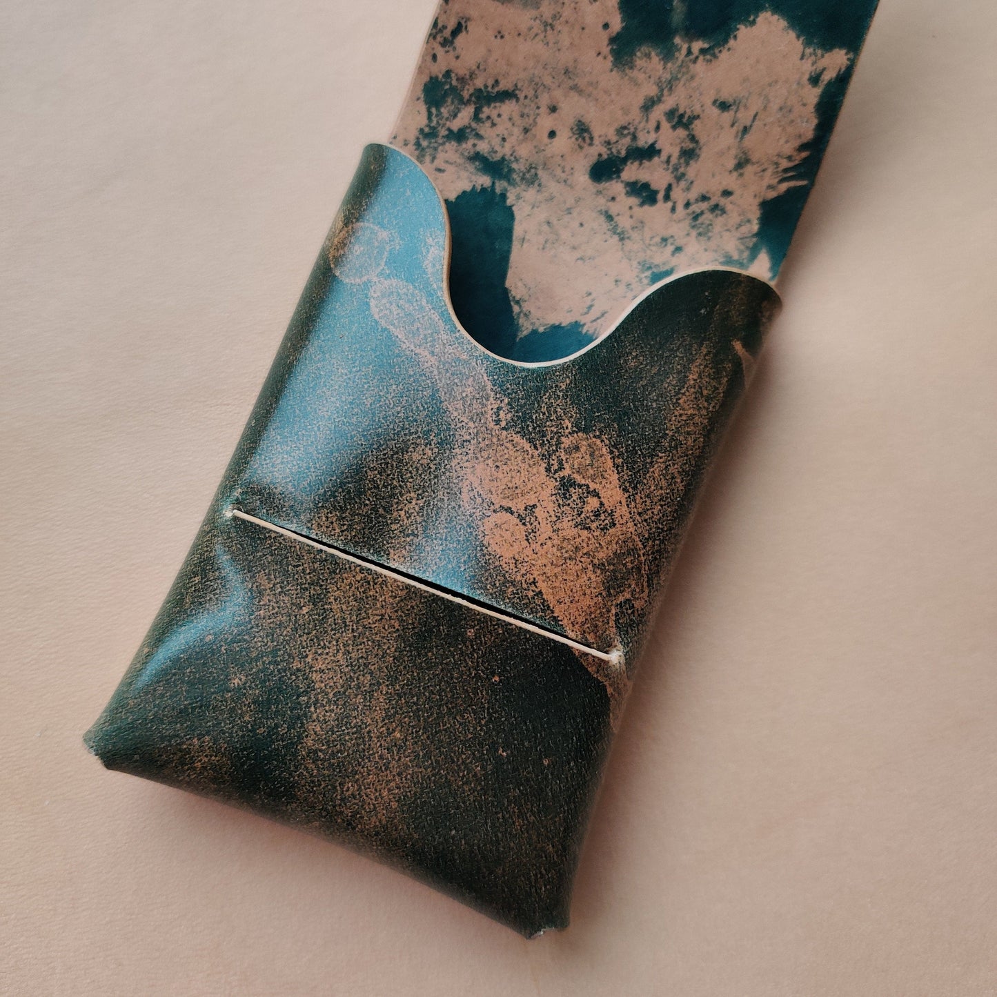 Rocado Shell Cordovan Stitchless Leather Mini Cards Wallet, Origami Minimalist Wallet, EDC Card Holder Case