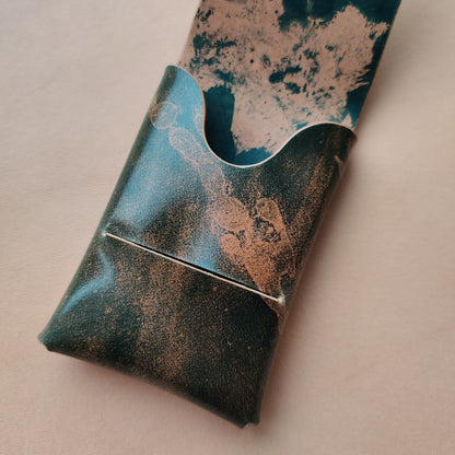 Rocado Shell Cordovan Stitchless Leather Mini Cards Wallet, Origami Minimalist Wallet, EDC Card Holder Case