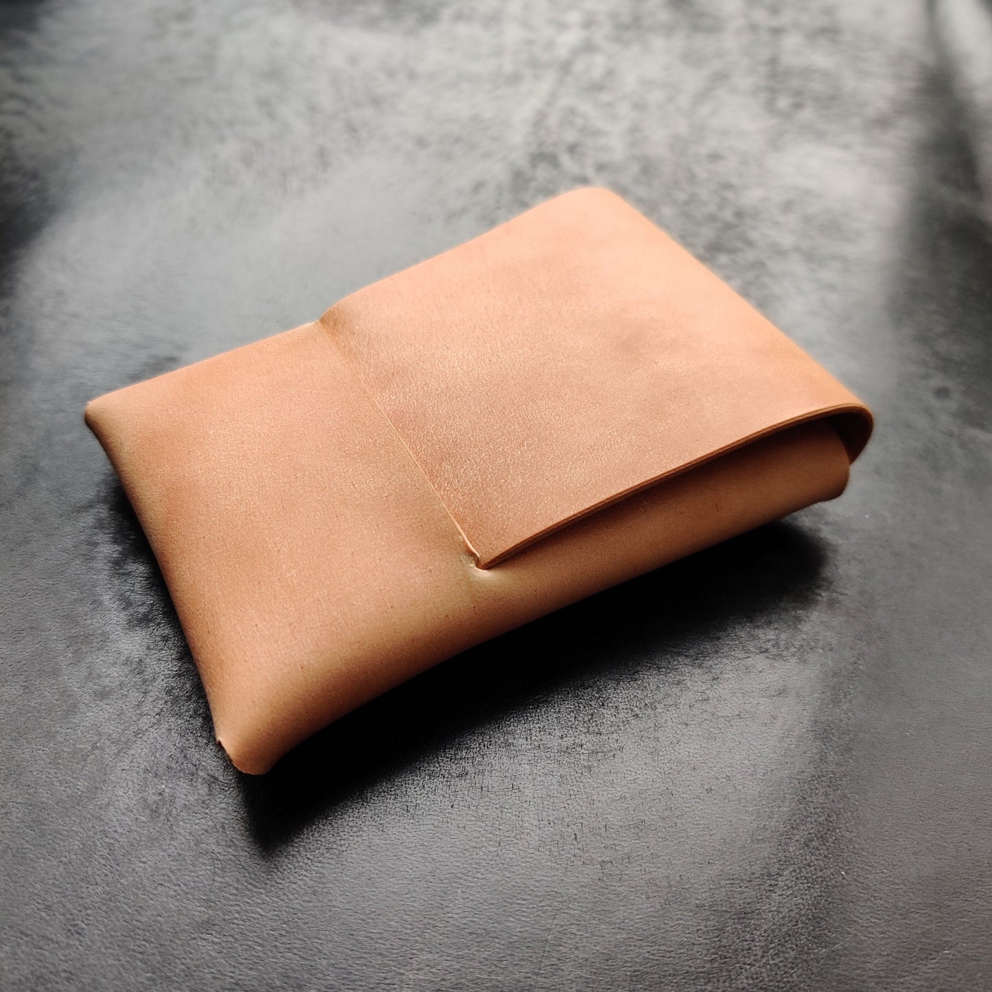 Rocado Shell Cordovan Stitchless Leather Mini Cards Wallet, Origami Minimalist Wallet, EDC Card Holder Case