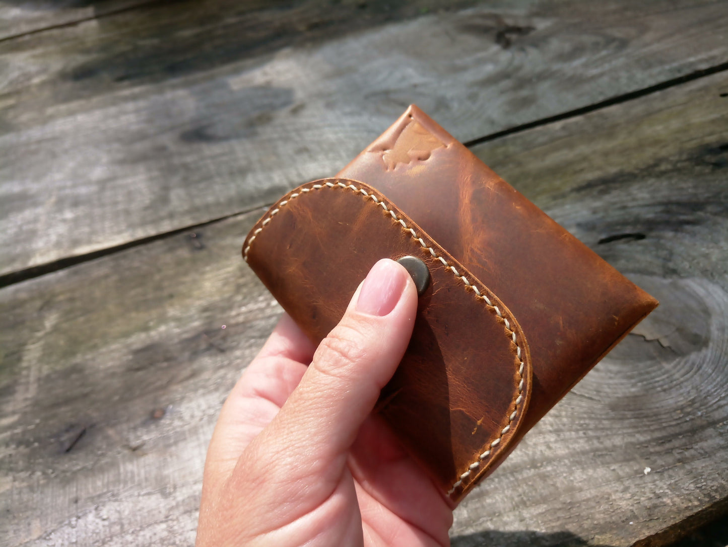 Leather Origami Wallet, Minimalist Pocket Wallet, Coin Purse And Card Case Wallet, Leather Card Holder