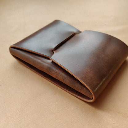 Rocado Shell Cordovan Leather Cards Wallet, Origami Minimalist Wallet, EDC Card Holder Case