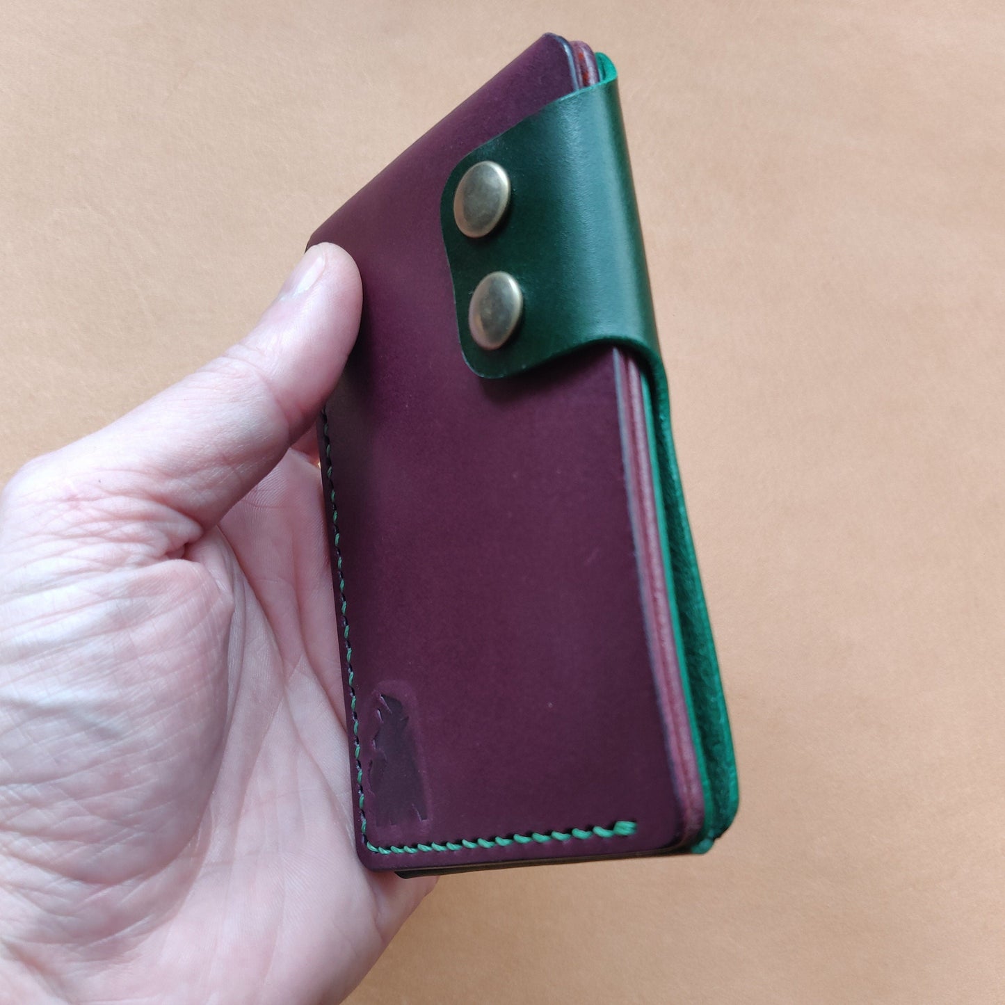Leather Card Holder, Vegetable Tanned Pocket Mini Wallet, Minimalist Card Holder Case