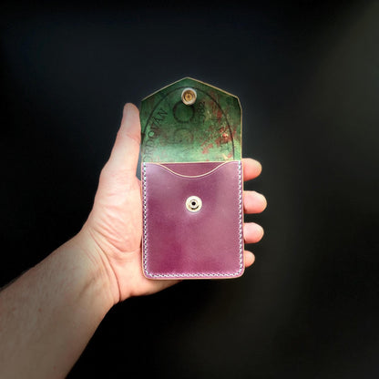 Rocado Shell Cordovan EDC Slim Pocket Wallet with Concho Snap