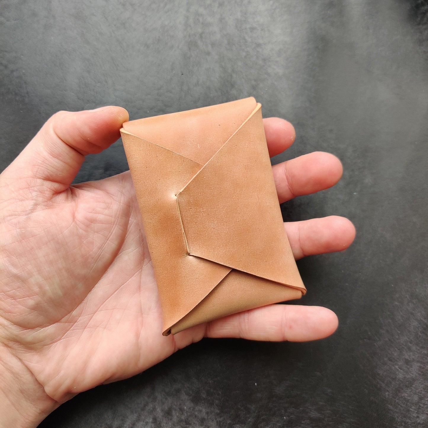 Rocado Shell Cordovan Stitchless Leather Mini Cards Wallet, Origami Minimalist Wallet, EDC Card Holder Case
