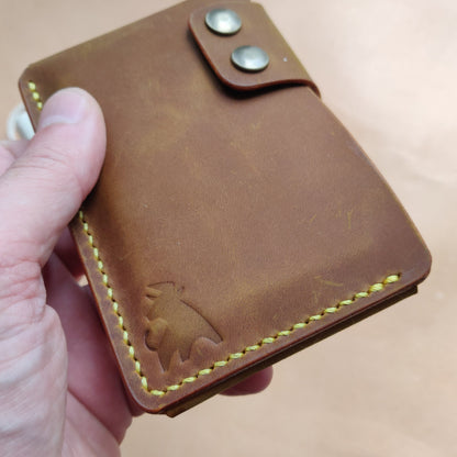 Leather Card Holder, Distressed Leather Pocket Mini Wallet, Minimalist Card Holder Case
