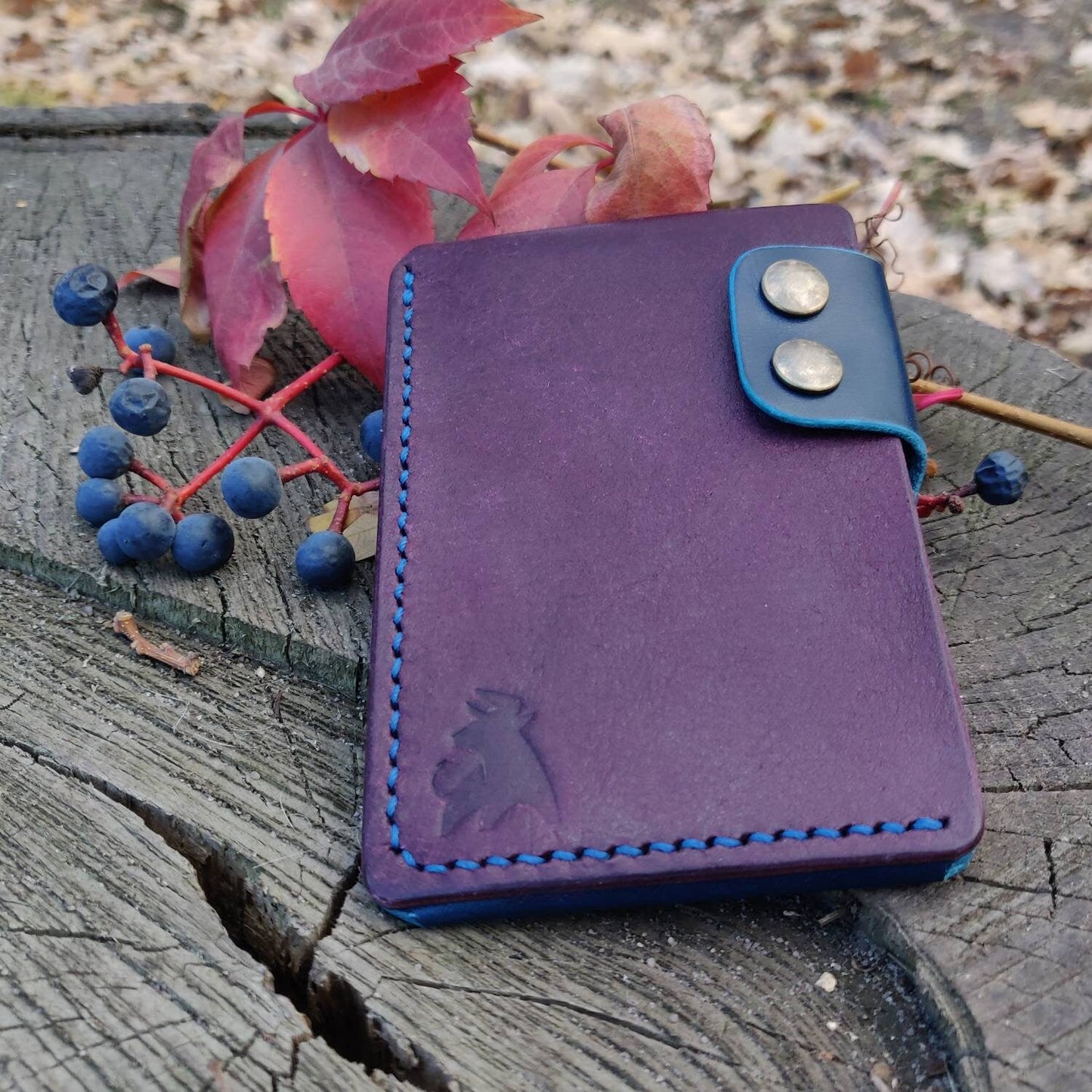 Leather Card Holder, Vegetable Tanned Pocket Mini Wallet, Minimalist Card Holder Case