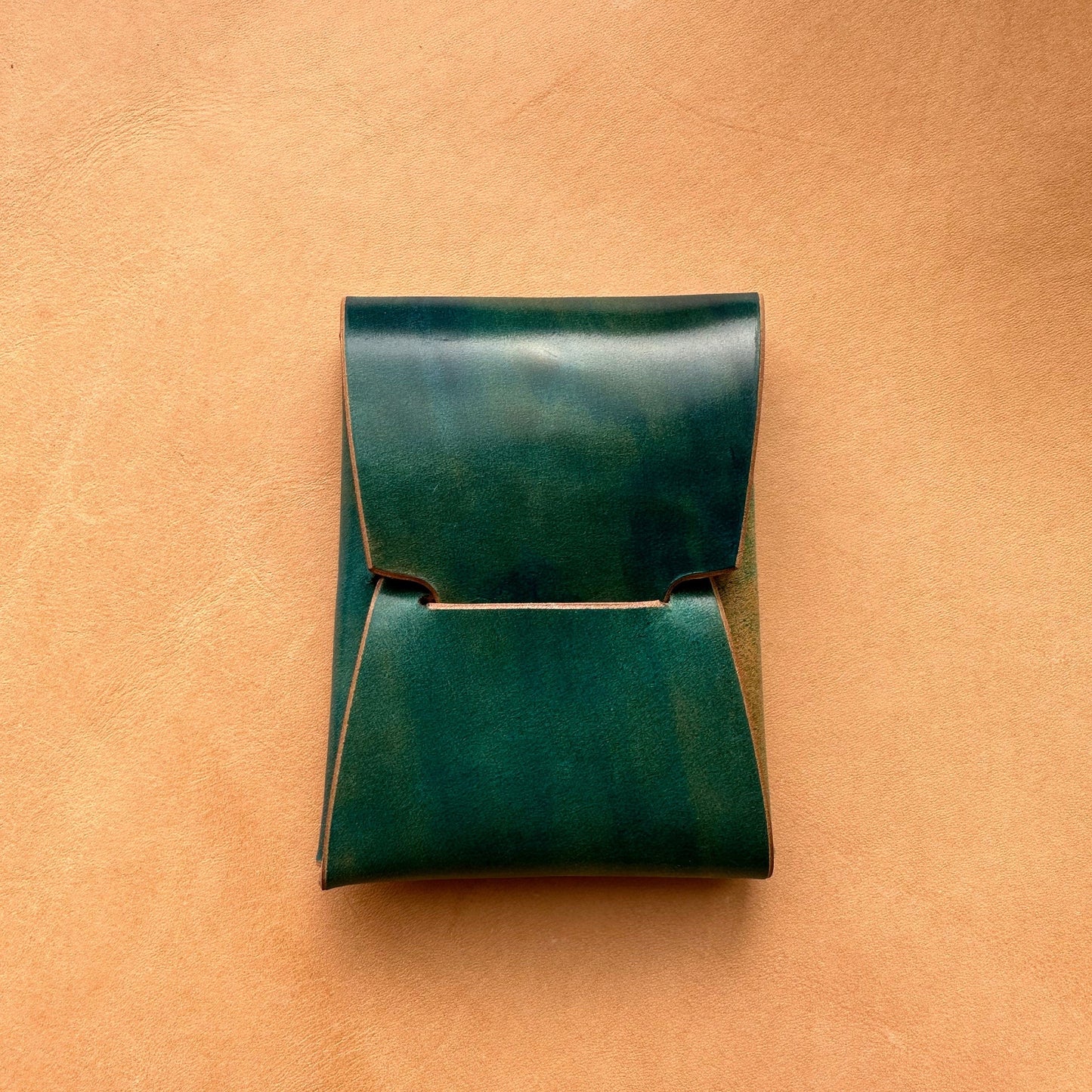 Stitchless Shell Cordovan Leather Cards Wallet, Origami Minimalist Wallet, EDC Card Holder Case