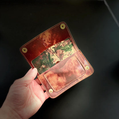 Rocado Shell Cordovan Mini Trucker Wallet, Luxury Compact Wallet