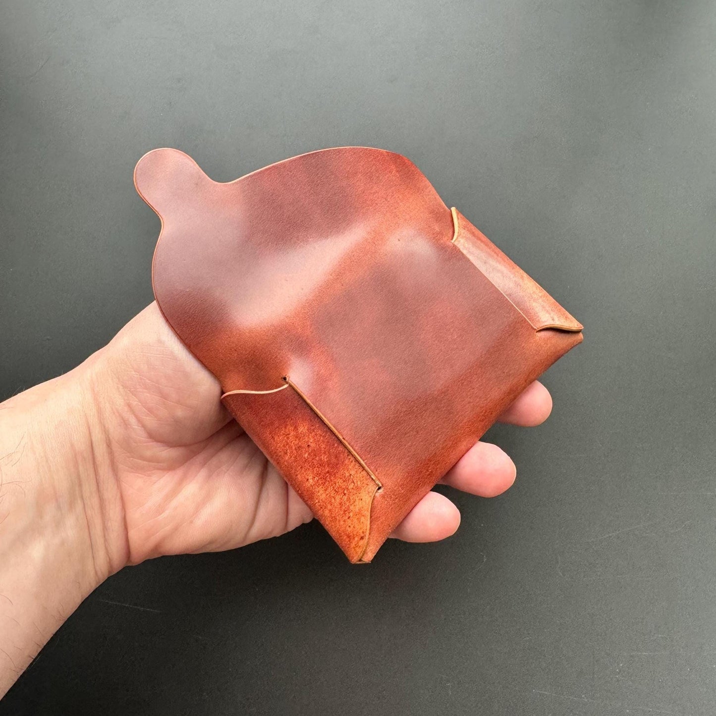 Stitchless Shell Cordovan Leather Cards Wallet, Origami Minimalist Wallet, EDC Card Holder Case