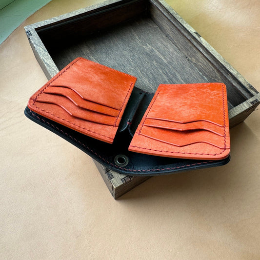 Vertical Leather Wallet, Cash Holder Leather Wallet, Bi-Fold Middle Wallet, Men Gift Wallet, Women Gift Wallet