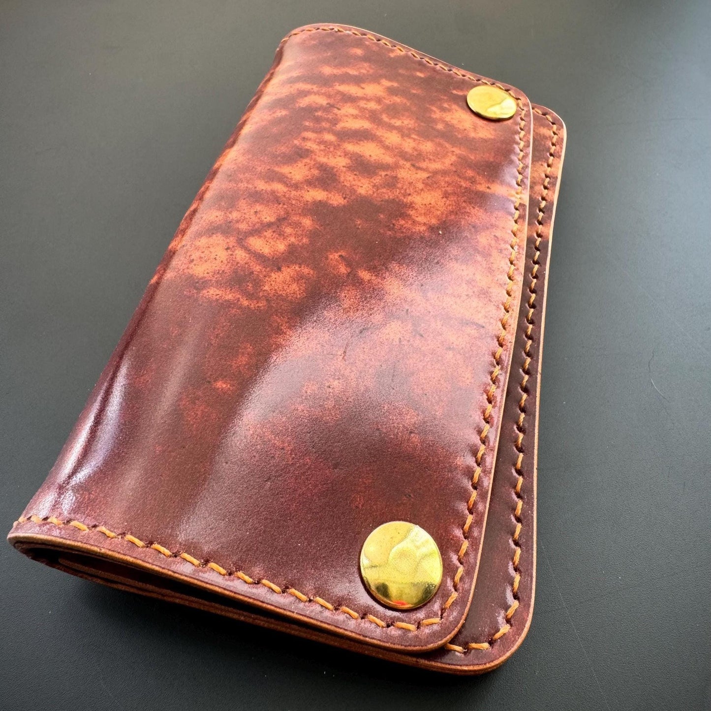 Rocado Shell Cordovan Mini Trucker Wallet, Luxury Compact Wallet