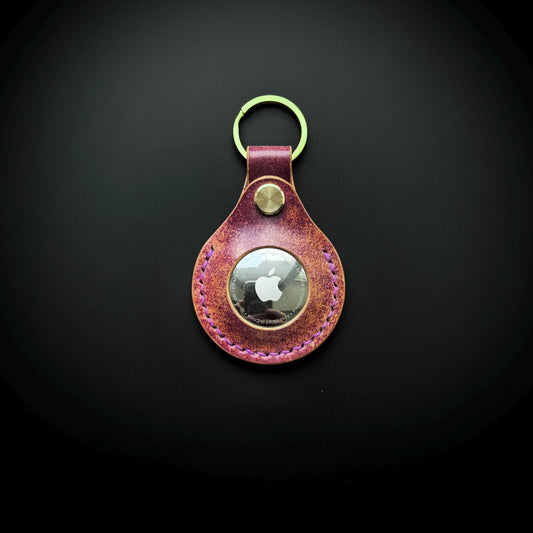 Rocado Shell Cordovan Handmade AirTag Leather Keychain Case, Keyfob Case