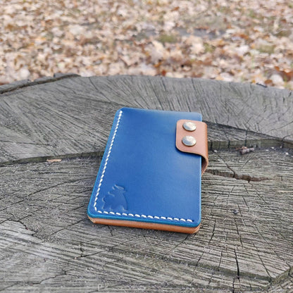 Leather Card Holder, Vegetable Tanned Pocket Mini Wallet, Minimalist Card Holder Case