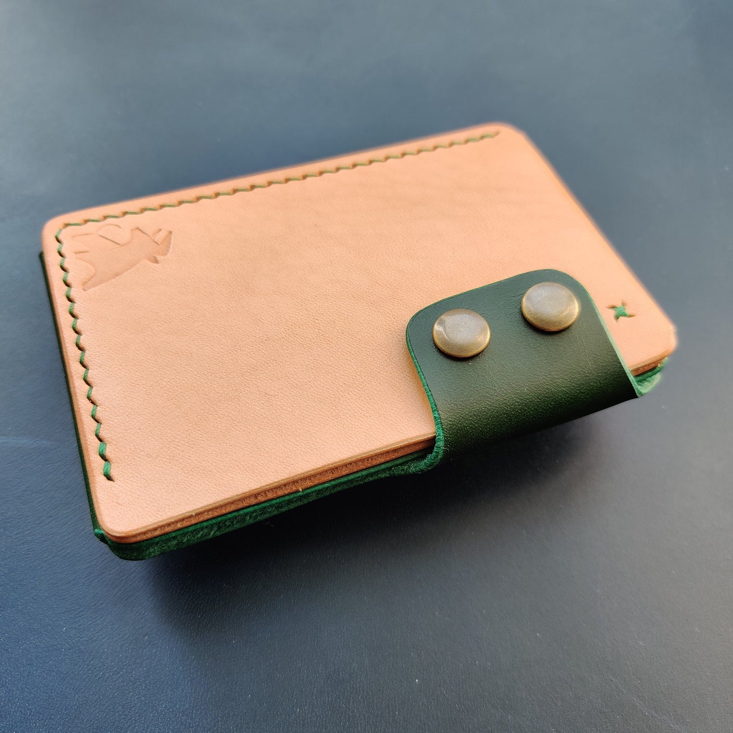 Leather Card Holder, Vegetable Tanned Pocket Mini Wallet, Minimalist Card Holder Case