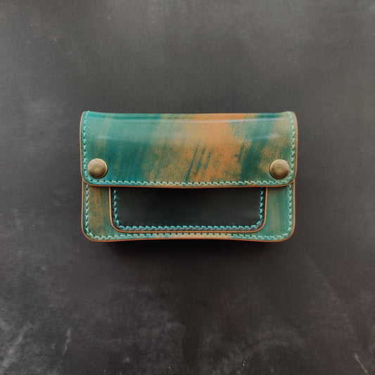 Rocado Shell Cordovan Mini Trucker Wallet, Luxury Compact Wallet