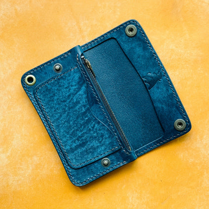 Handmade Leather Mini Trucker Wallet, Luxury Compact Wallet
