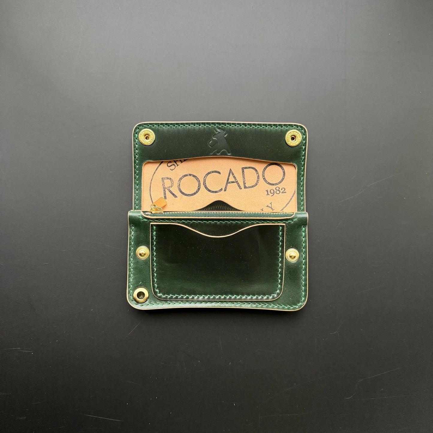 Rocado Shell Cordovan Mini Trucker Wallet, Luxury Compact Wallet