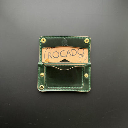 Rocado Shell Cordovan Mini Trucker Wallet, Luxury Compact Wallet