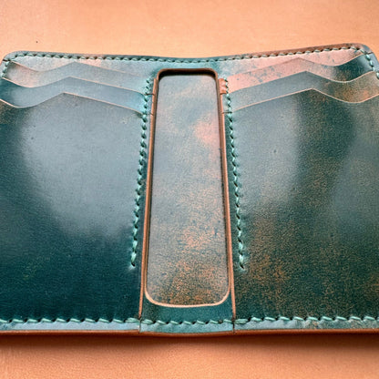 Shell Cordovan Wallet, Vertical Leather Bifold Wallet, Minimalist Slim Luxury Wallet