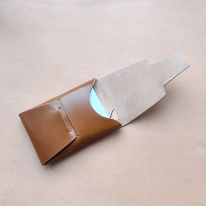 Rocado Shell Cordovan Stitchless Leather Mini Cards Wallet, Origami Minimalist Wallet, EDC Card Holder Case