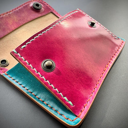 Rocado shell Cordovan Compact Leather Wallet With Coin Purse, Leather Card And Cash Holder