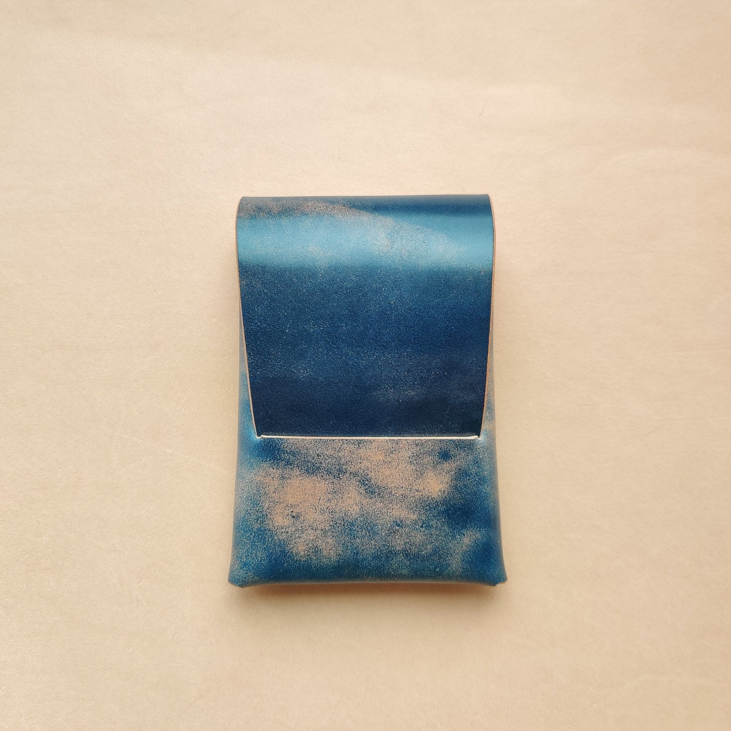 Rocado Shell Cordovan Stitchless Leather Mini Cards Wallet, Origami Minimalist Wallet, EDC Card Holder Case