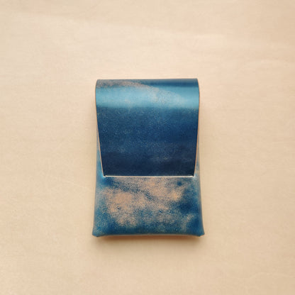 Rocado Shell Cordovan Stitchless Leather Mini Cards Wallet, Origami Minimalist Wallet, EDC Card Holder Case