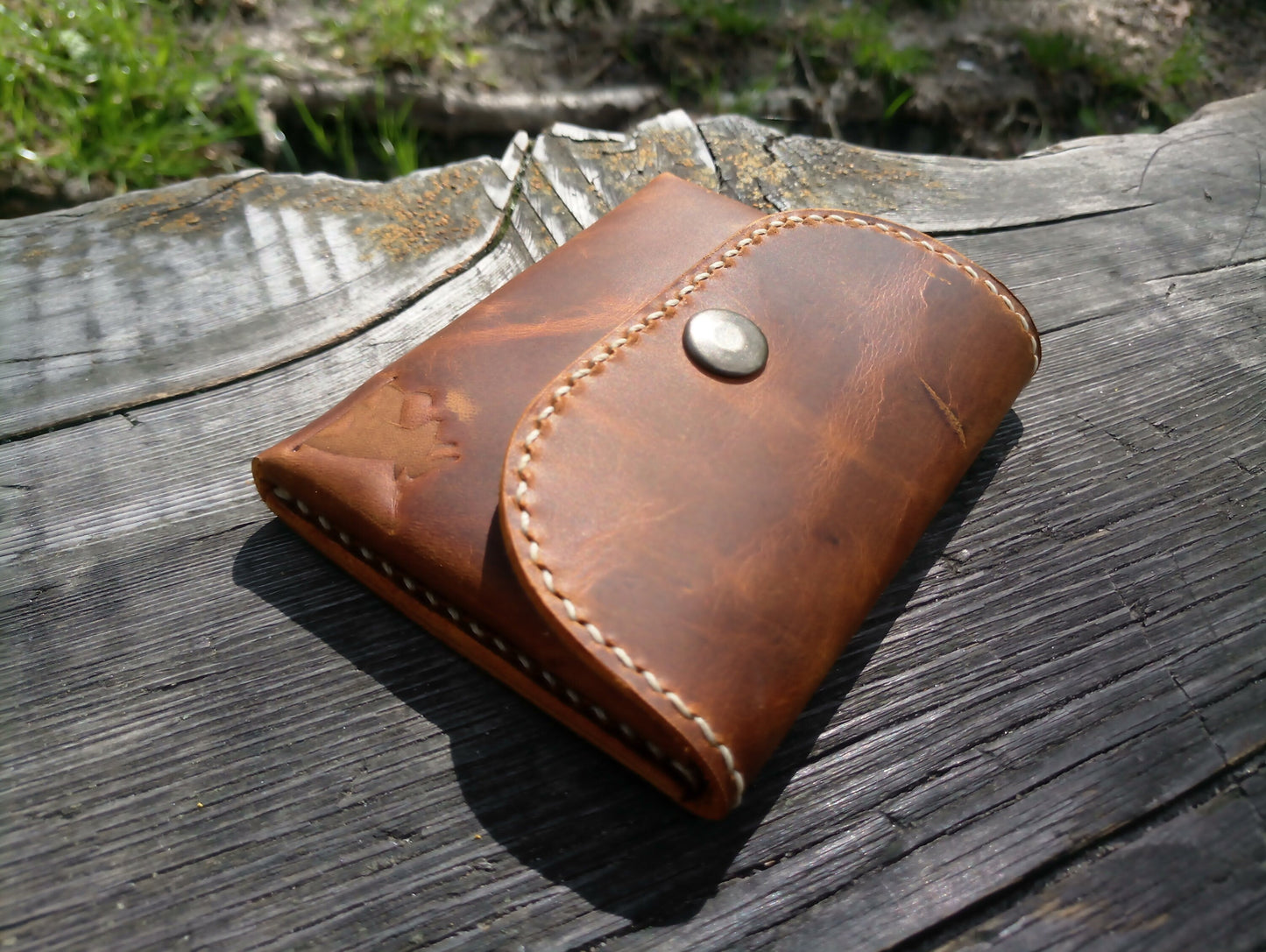 Leather Origami Wallet, Minimalist Pocket Wallet, Coin Purse And Card Case Wallet, Leather Card Holder